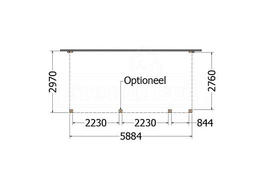 Aanbouwveranda Modena 5900x3000x2700mm (bxdxh) rechts    52.7230