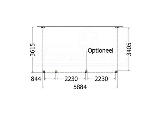 Aanbouwveranda Modena 5900x3650x2700mm (bxdxh) links    52.7290