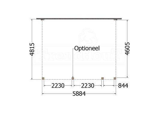 Aanbouwveranda Modena 5900x4850x2700mm (bxdxh) rechts    52.7354