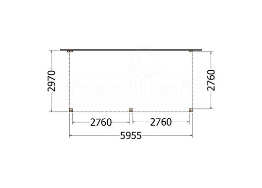Aanbouwveranda Modena 6000x3000x2700mm (bxdxh)    52.7232