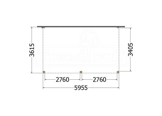 Aanbouwveranda Modena 6000x3650x2700mm (bxdxh)    52.7294