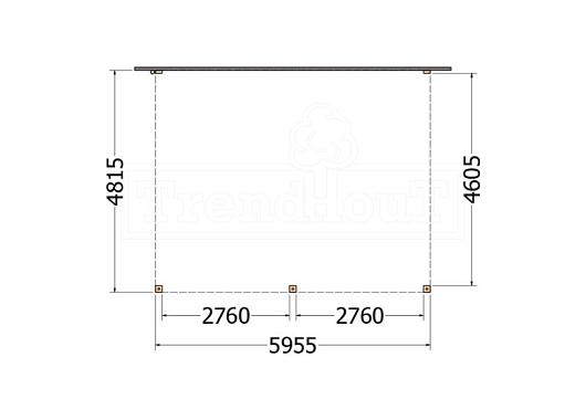 Aanbouwveranda Modena 6000x4850x2700mm (bxdxh)    52.7356