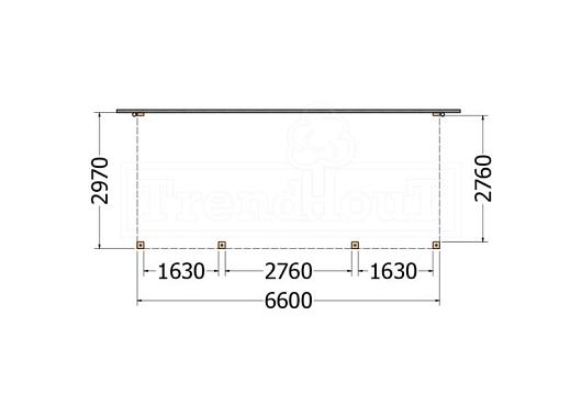 Aanbouwveranda Modena 6600x3000x2700mm (bxdxh)    52.7234