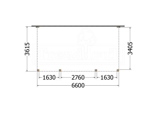 Aanbouwveranda Modena 6600x3650x2700mm (bxdxh)    52.7296