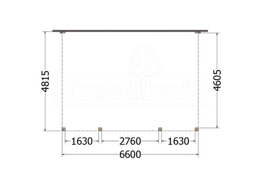 Aanbouwveranda Modena 6600x4850x2700mm (bxdxh)    52.7358