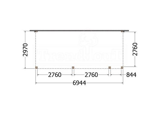 Aanbouwveranda Modena 6950x3000x2700mm (bxdxh) rechts    52.7240