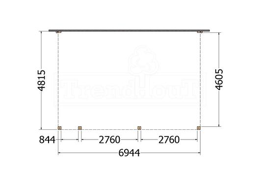 Aanbouwveranda Modena 6950x4850x2700mm (bxdxh) links    52.7362