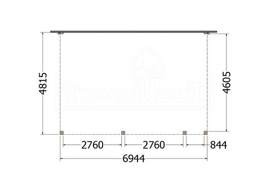 Aanbouwveranda Modena 6950x4850x2700mm (bxdxh) rechts    52.7364