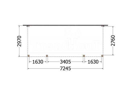 Aanbouwveranda Modena 7200x3000x2700mm (bxdxh)    52.7242