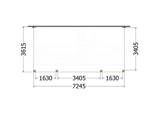 Aanbouwveranda Modena 7200x3650x2700mm (bxdxh)    52.7304