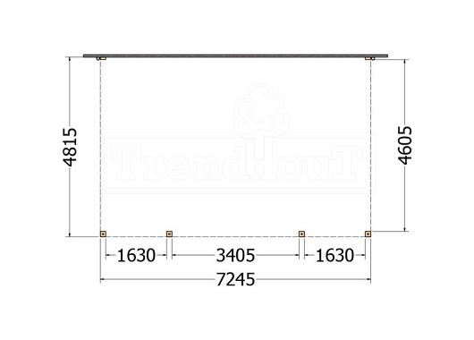 Aanbouwveranda Modena 7200x4850x2700mm (bxdxh)    52.7366