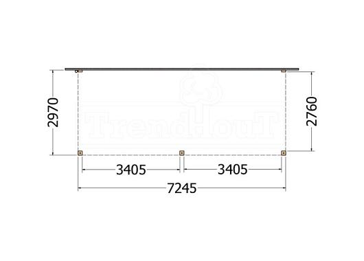 Aanbouwveranda Modena 7250x3000x2700mm (bxdxh)    52.7244