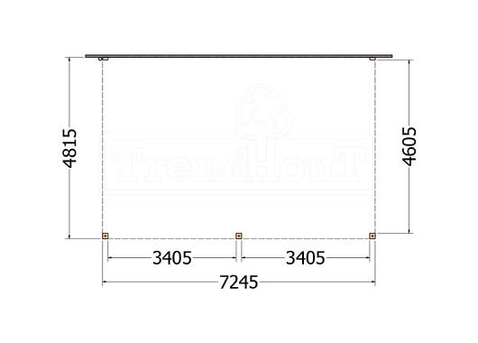 Aanbouwveranda Modena 7250x4850x2700mm (bxdxh)    52.7368