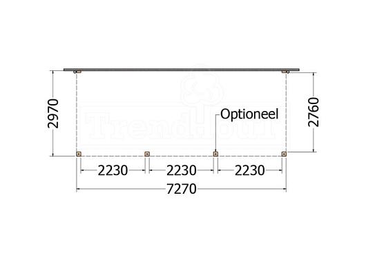 Aanbouwveranda Modena 7300x3000x2700mm (bxdxh) links    52.7246