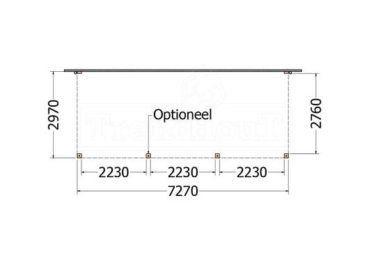 Aanbouwveranda Modena 7300x3000x2700mm (bxdxh) rechts    52.7248