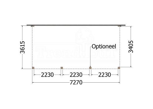 Aanbouwveranda Modena 7300x3650x2700mm (bxdxh) links    52.7308