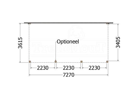Aanbouwveranda Modena 7300x3650x2700mm (bxdxh) rechts    52.7310