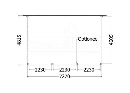 Aanbouwveranda Modena 7300x4850x2700mm (bxdxh) links    52.7370