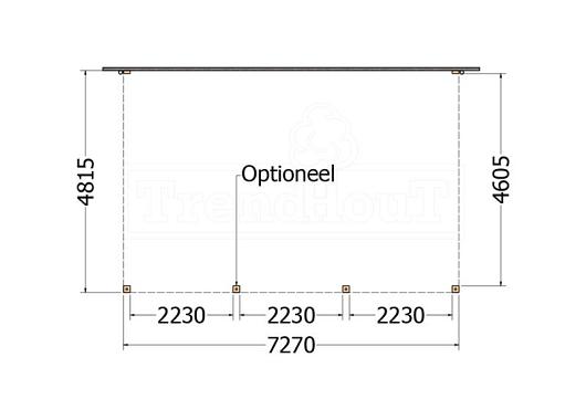 Aanbouwveranda Modena 7300x4850x2700mm (bxdxh) rechts    52.7372