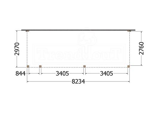 Aanbouwveranda Modena 8250x3000x2700mm (bxdxh) links    52.7250