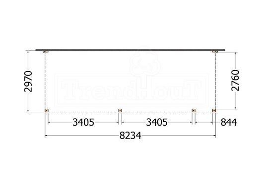 Aanbouwveranda Modena 8250x3000x2700mm (bxdxh) rechts    52.7252