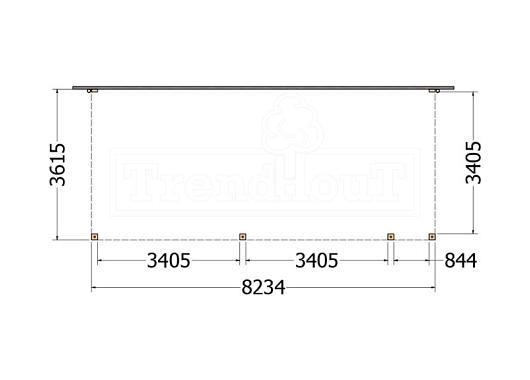Aanbouwveranda Modena 8250x3650x2700mm (bxdxh) rechts    52.7314