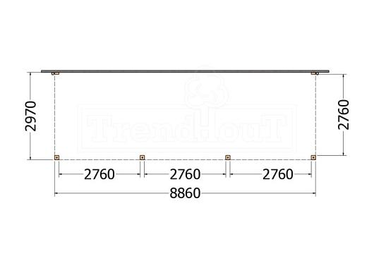 Aanbouwveranda Modena 8900x3000x2700mm (bxdxh)    52.7254