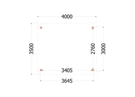 Zadeldak Betula 4000x3500x3150mm (bxdxh)    52.0690