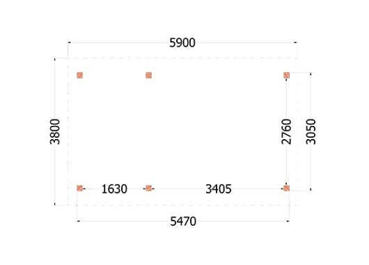 Buitenverblijf Zadeldak XL 5900x3800x3950mm (bxdxh)    52.1142