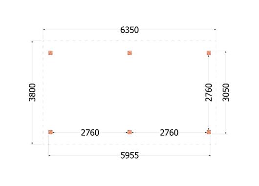 Buitenverblijf Zadeldak XL 6350x3800x3950mm (bxdxh)    52.1145