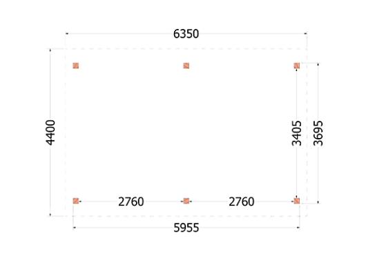 Buitenverblijf Zadeldak XL 6350x4400x4250mm (bxdxh)    52.0148
