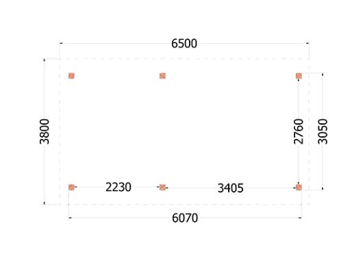 Buitenverblijf Zadeldak XL 6500x3800x3950mm (bxdxh)    52.1147
