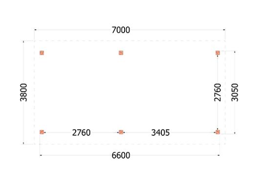 Buitenverblijf Zadeldak XL 7000x3800x3950mm (bxdxh)    52.1150