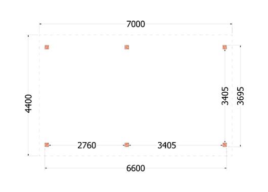Buitenverblijf Zadeldak XL 7000x4400x4250mm (bxdxh)    52.1152