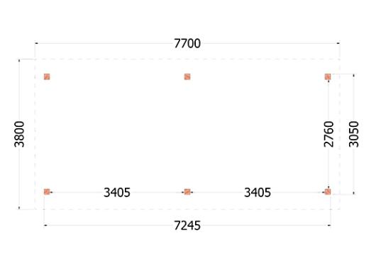 Buitenverblijf Zadeldak XL 7700x3800x3950mm (bxdxh)    52.1159
