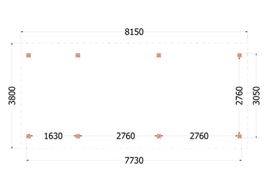 Buitenverblijf Zadeldak XL 8150x3800x3950mm (bxdxh)    52.1162