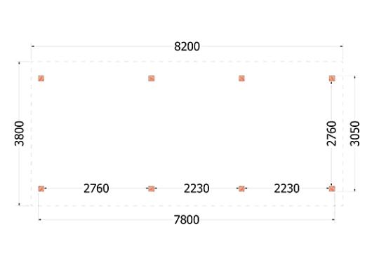 Buitenverblijf Zadeldak XL 8200x3800x3950mm (bxdxh)    52.1165