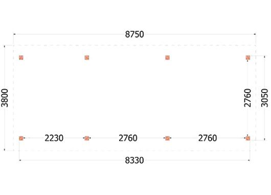 Buitenverblijf Zadeldak XL 8750x3800x3950mm (bxdxh)    52.1168