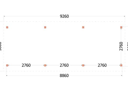 Buitenverblijf Zadeldak XL 9260x3800x3950mm (bxdxh)    52.1174