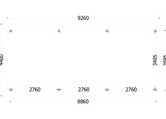 Buitenverblijf Zadeldak XL 9260x4400x4250mm (bxdxh)    52.3148