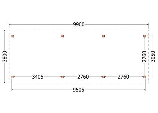 Buitenverblijf Zadeldak XL 9900x3800x3950mm (bxdxh)    52.1176
