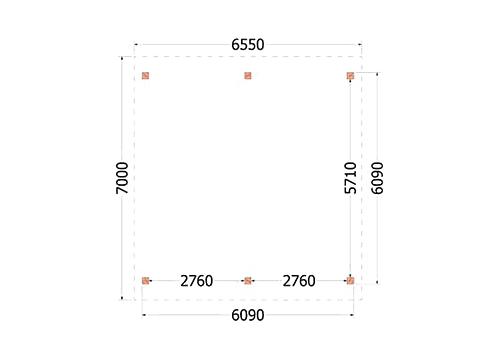 Buitenverblijf Zadeldak XXL 6550x7000x5000mm (bxdxh)    52.1181