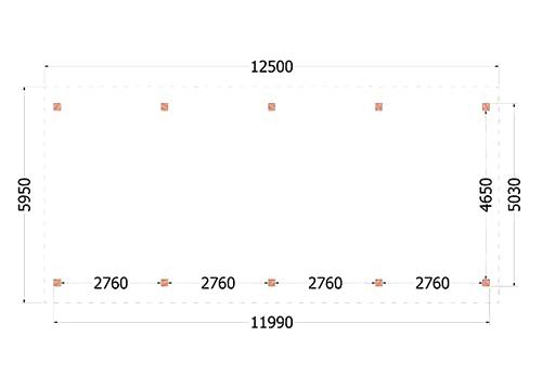 Buitenverblijf Zadeldak XXL 12500x5950x4900mm (bxdxh)    52.1186