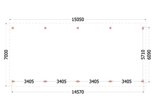 Buitenverblijf Zadeldak XXL 15050x7000x5000mm (bxdxh)    52.1188