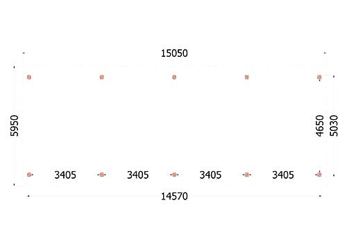Buitenverblijf Zadeldak XXL 15050x5950x4900mm (bxdxh)    52.6712