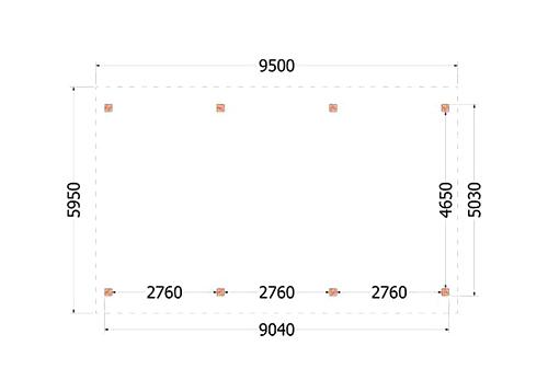 Buitenverblijf Zadeldak XXL 9500x5950x4900mm (bxdxh)    52.1183