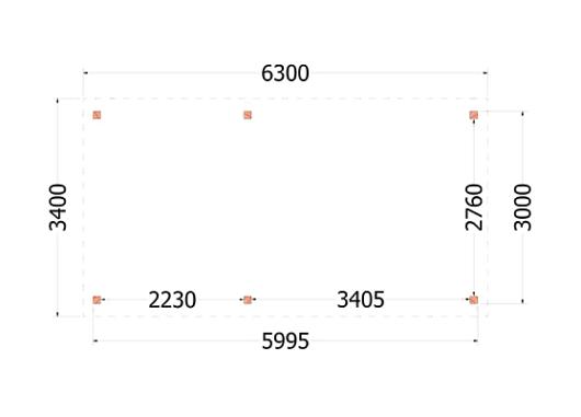 Kapschuur de Deel 6300x3400x3000mm (bxdxh)    52.0714