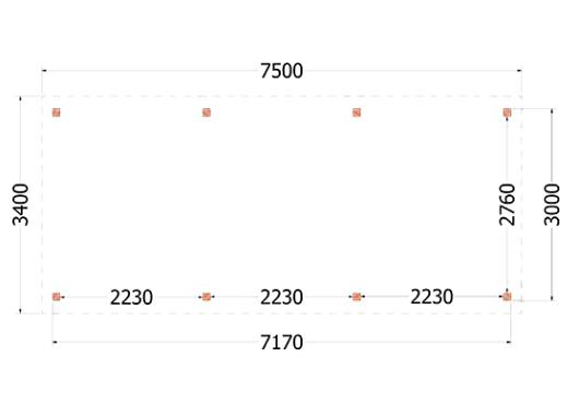 Kapschuur de Deel 7500x3400x3000mm (bxdxh)    52.1192