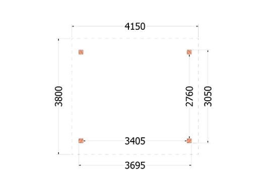 Kapschuur de Hoeve XL 4150x3800x3450mm (bxdxh)    52.1196