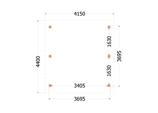 Kapschuur de Hoeve XL 4150x4400x3750mm (bxdxh)    52.1197